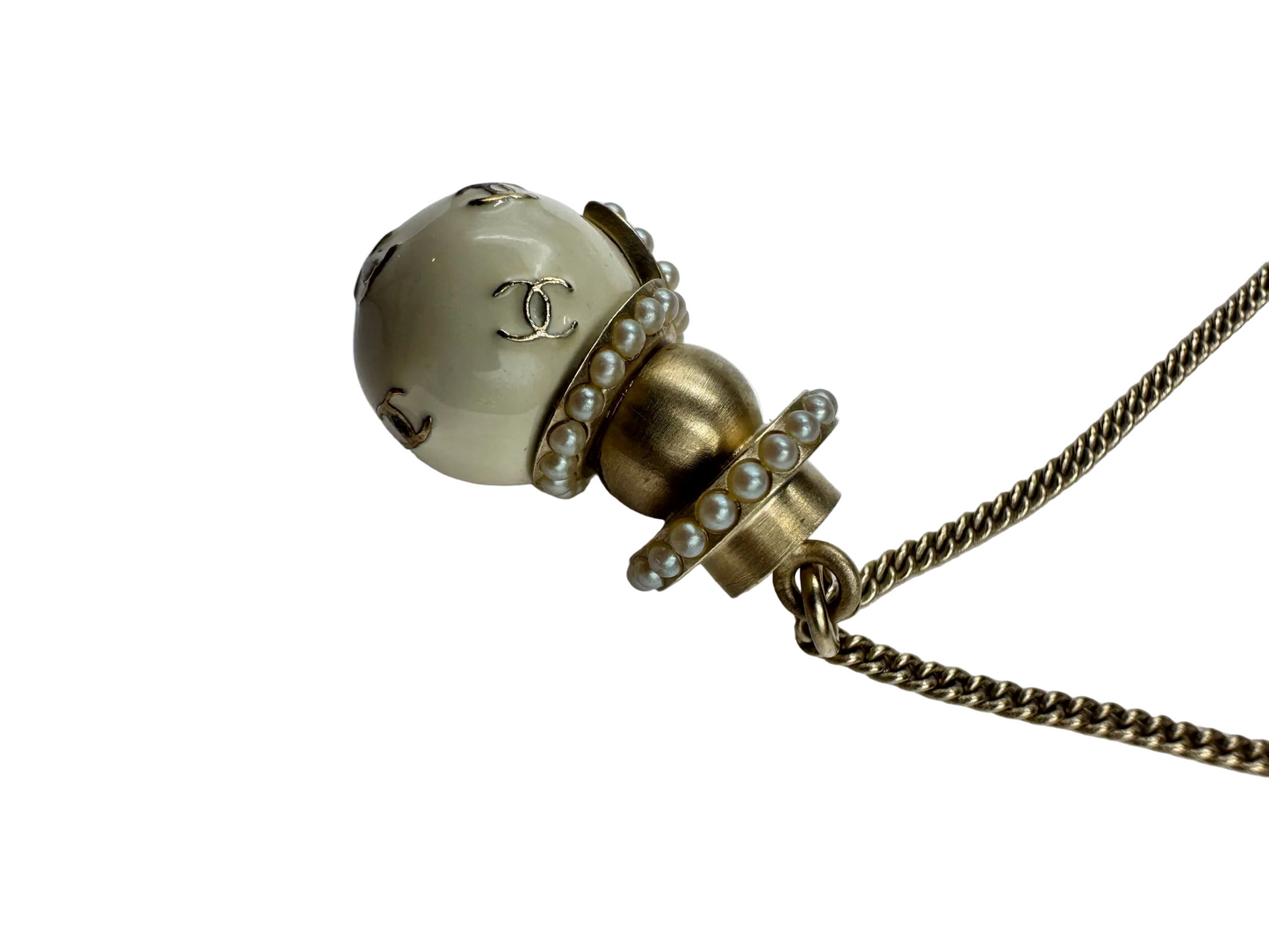 Extremely Rare Chanel c.2005 Snowman Pendant Necklace