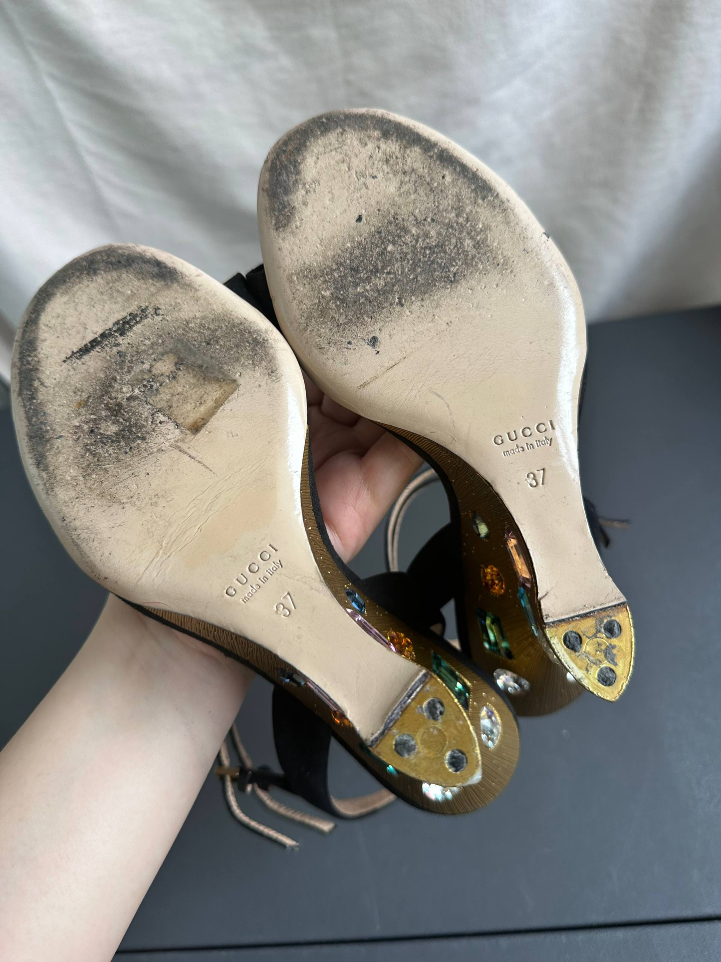 Gucci by Tom Ford Engel Swarovski Jewelled Sandals Heels