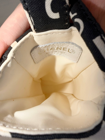 Chanel Y2K Mini Pouch Phone Holder Black Cambon Canvas