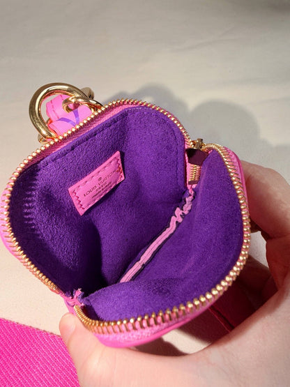 Louis Vuitton Multi Pochette Case Lanyard Pink Monogram