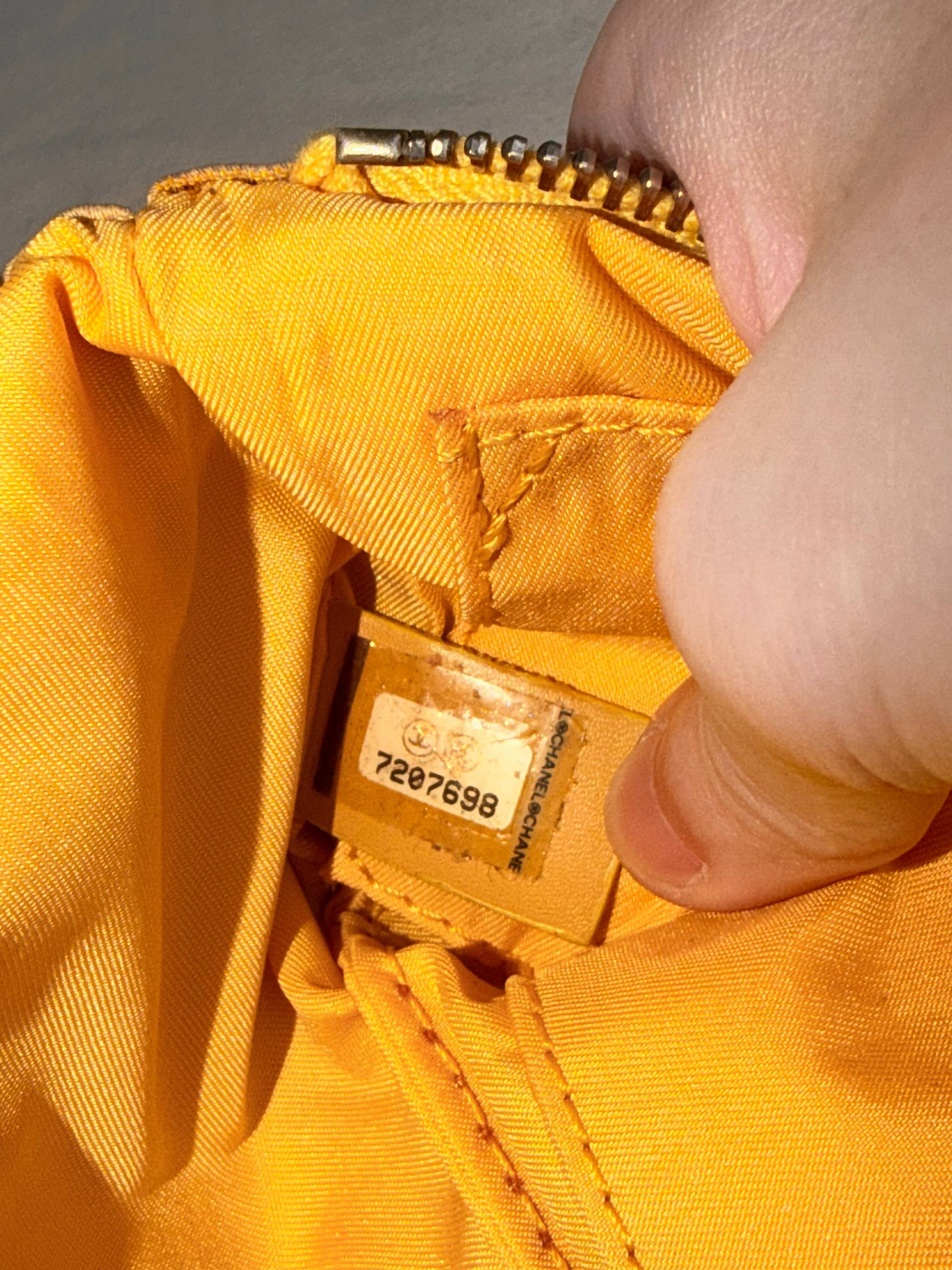 Chanel Travel Line Clutch Pouch Wallet Yellow Canvas