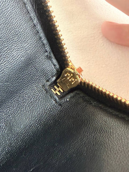 Prada Compact Wallet Key Pouch Black Saffiano