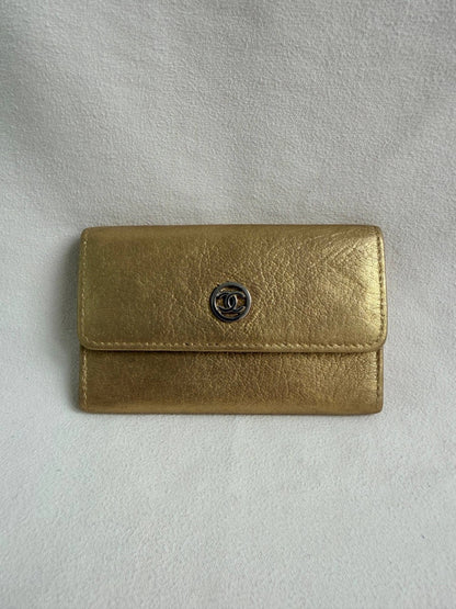 Chanel Key Pouch Bag Charm Gold Metallic