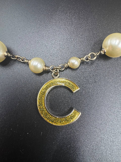 Rare Chanel 2007 Alphabet Logo Icon Charms Long Necklace / Belt