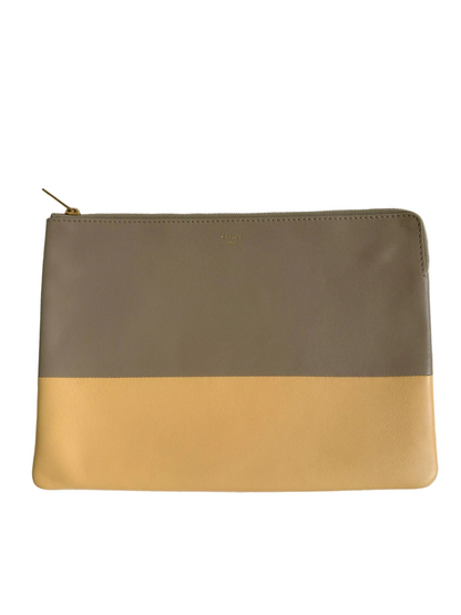Celine Bicolour Yellow Beige Clutch Bag