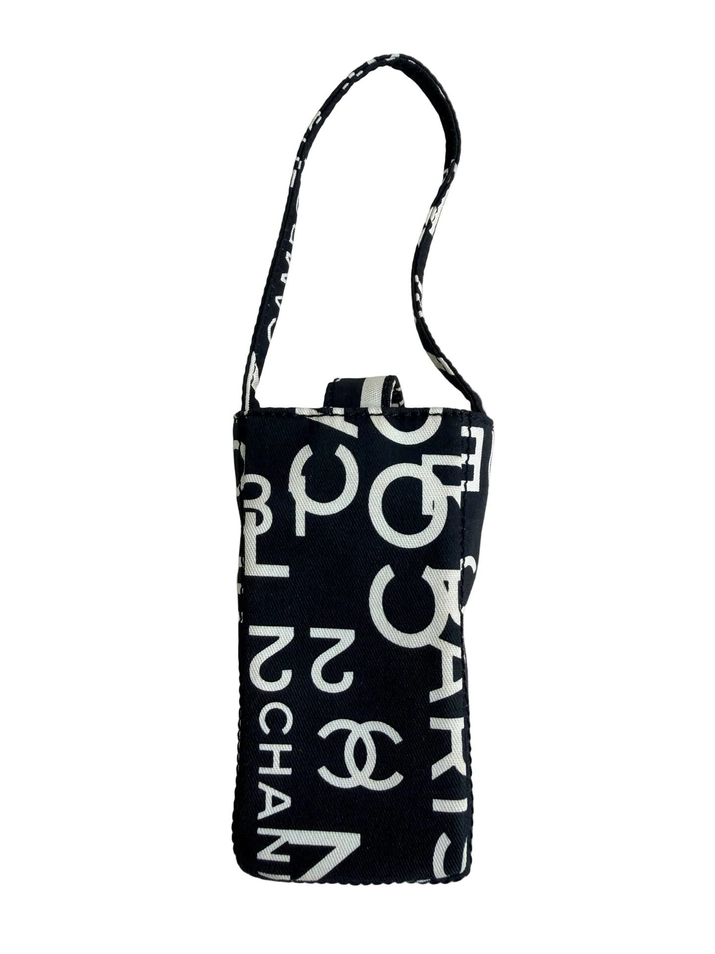 Chanel Y2K Mini Pouch Phone Holder Black Cambon Canvas