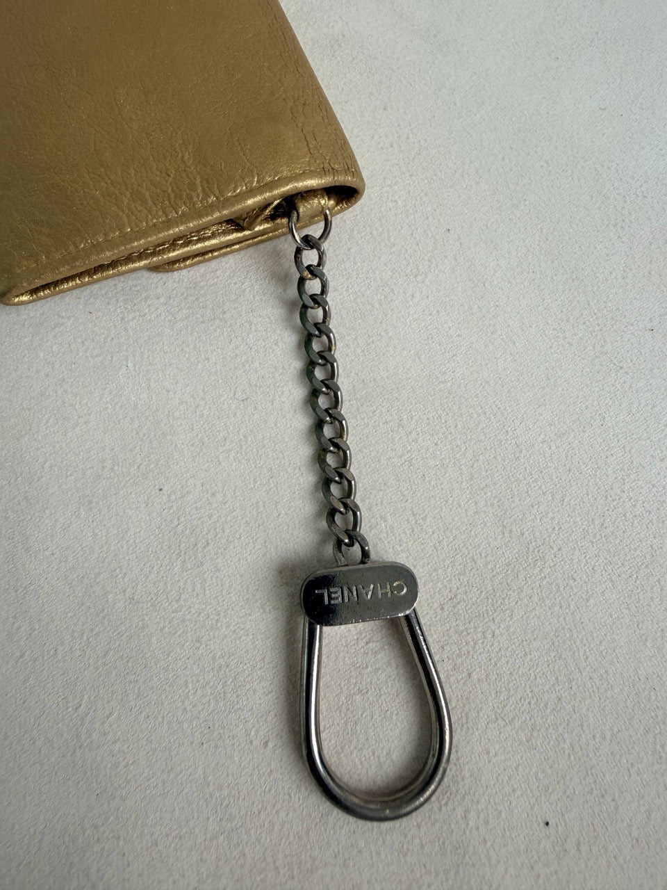 Chanel Key Pouch Bag Charm Gold Metallic