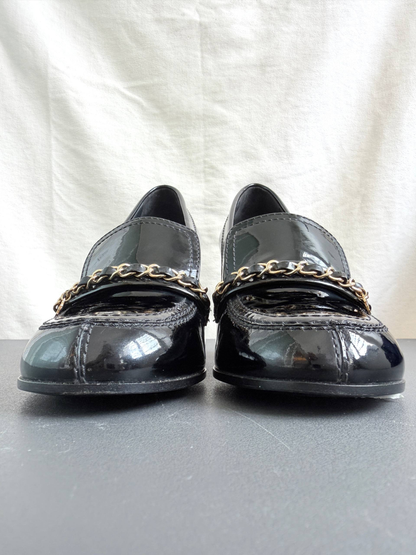 Chanel Black Chain Moccasins Loafers Pumps Heels