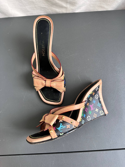 Louis Vuitton 2003 Takashi Murakami Ribbon Mules Heels