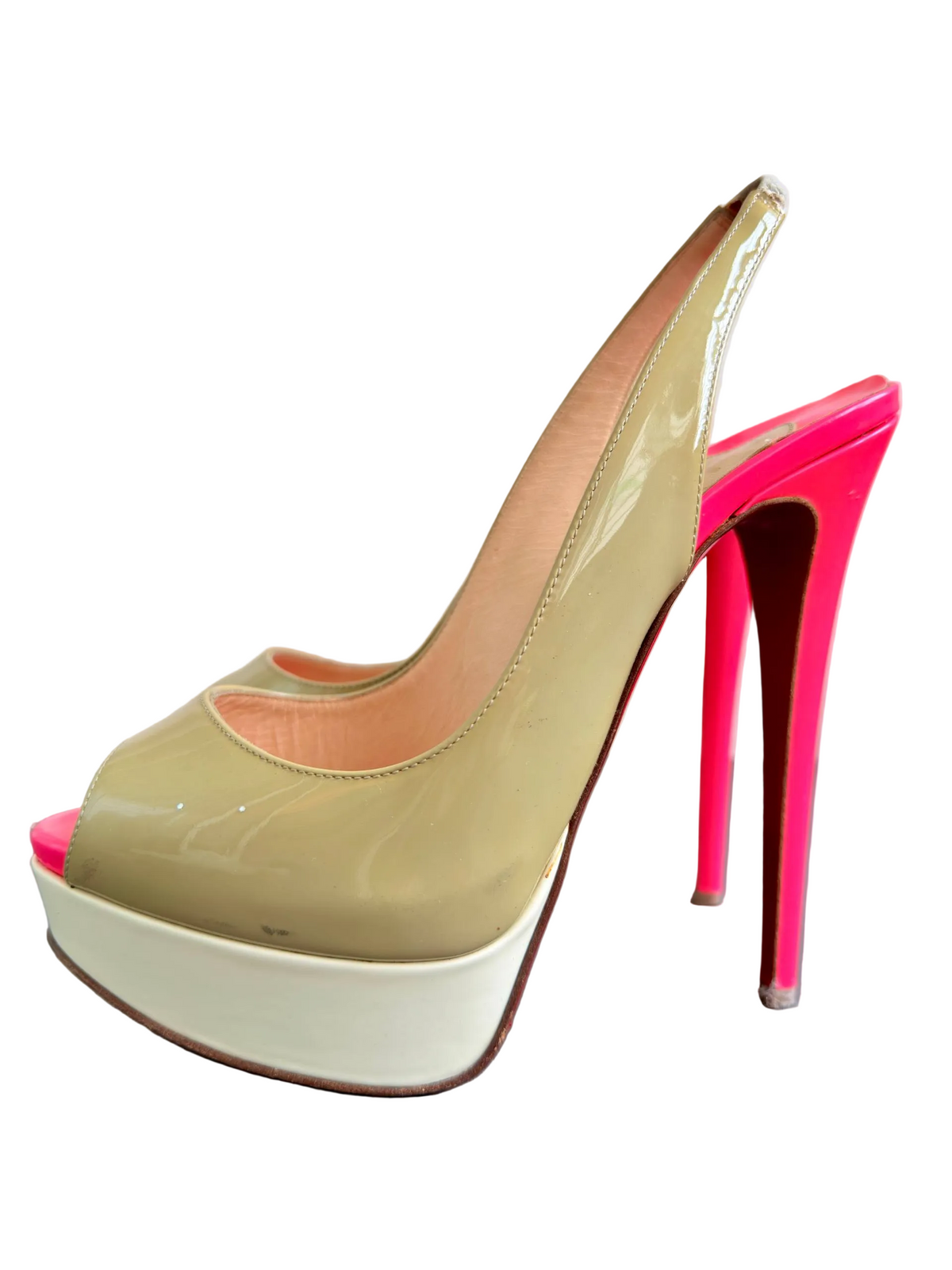 Christian Louboutin Slingback Open Toe Heels