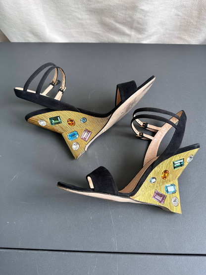 Gucci by Tom Ford Engel Swarovski Jewelled Sandals Heels