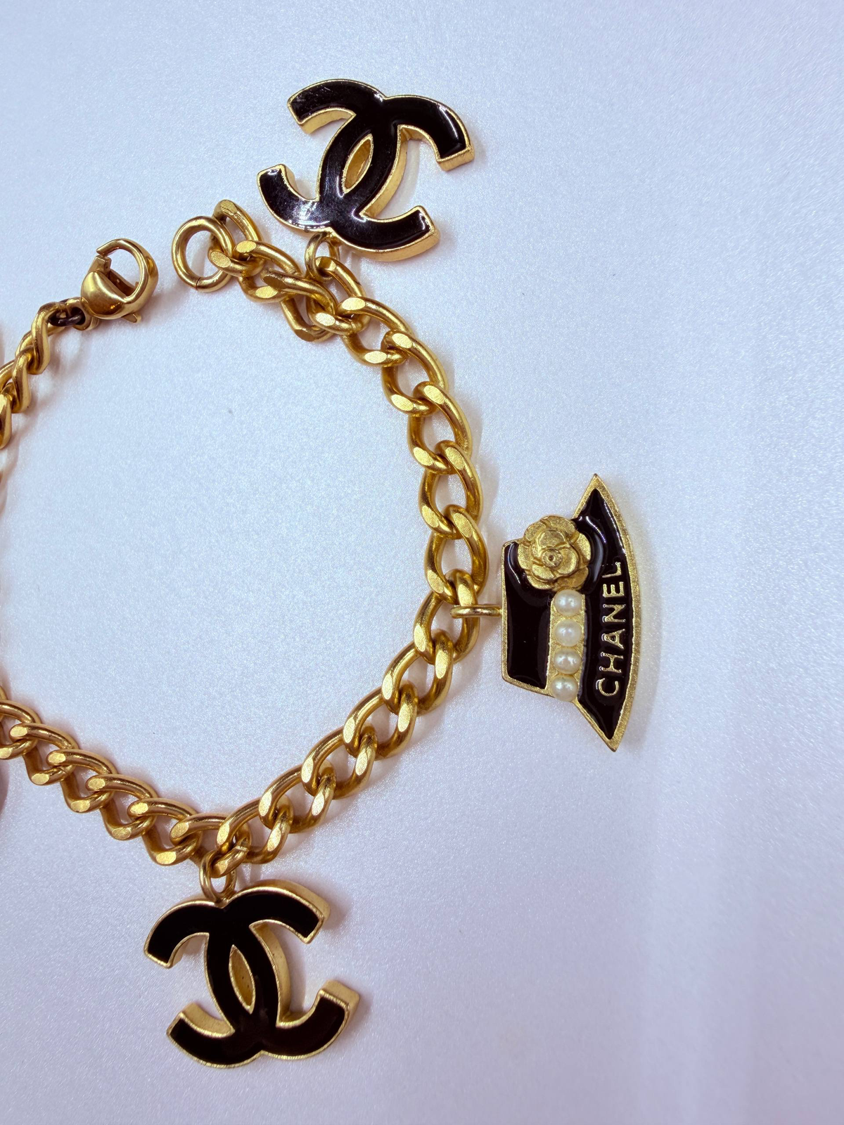 Rare Chanel Vintage Icon Charm Bracelet (Jacket / Hat / Camellia)