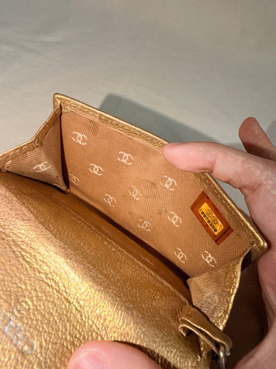 Chanel Key Pouch Bag Charm Gold Metallic