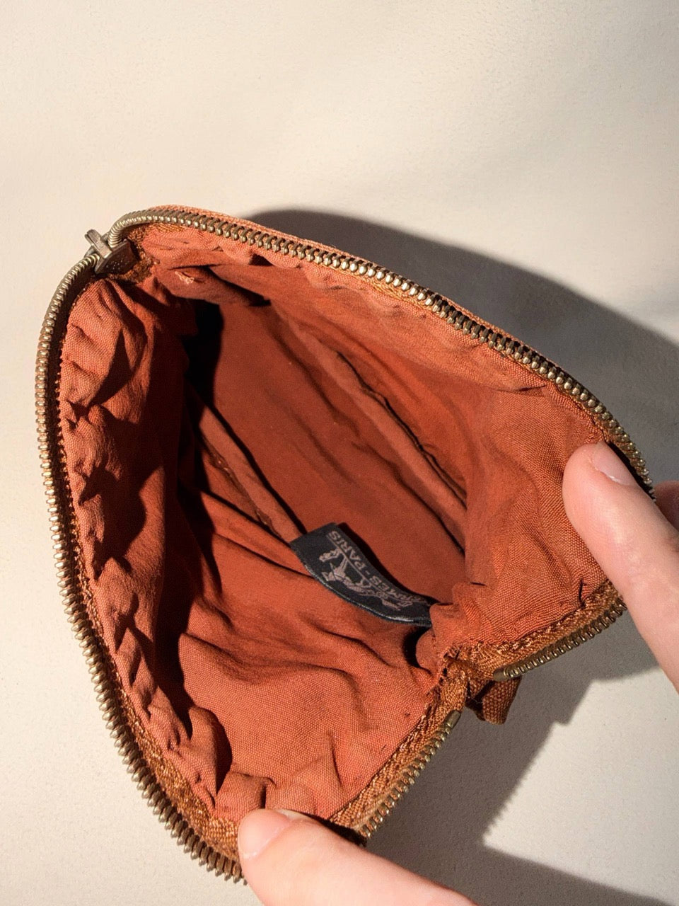 Hermes Mini Bolide Case Toiletry Pouch Brown