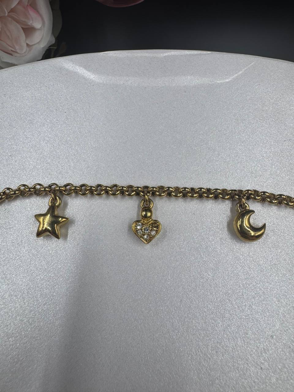 Rare Christian Dior Vintage Gold Plated Charm Necklace