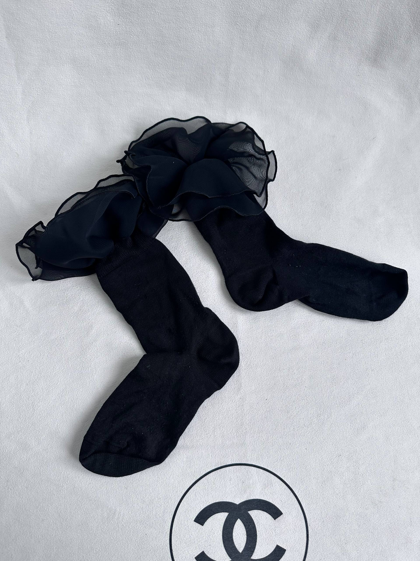 Chanel Crystal CC Ruffle Socks