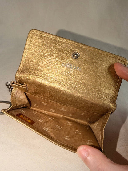 Chanel Key Pouch Bag Charm Gold Metallic