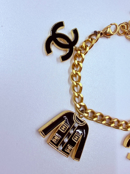 Rare Chanel Vintage Icon Charm Bracelet (Jacket / Hat / Camellia)
