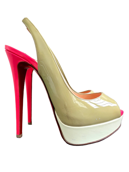 Christian Louboutin Slingback Open Toe Heels