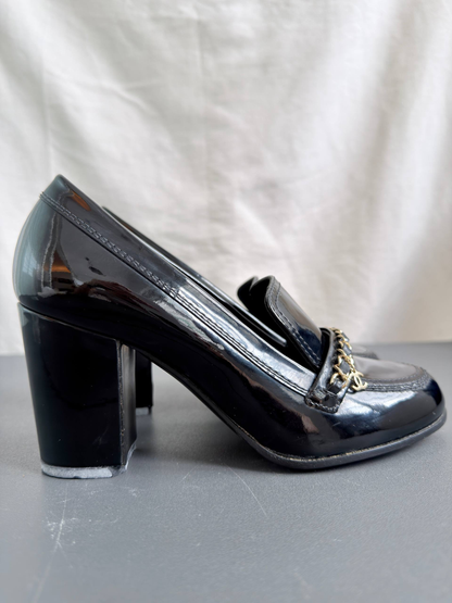 Chanel Black Chain Moccasins Loafers Pumps Heels