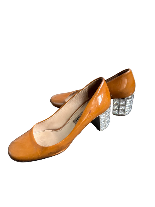 Miu Miu Crystal Block Heels Pumps