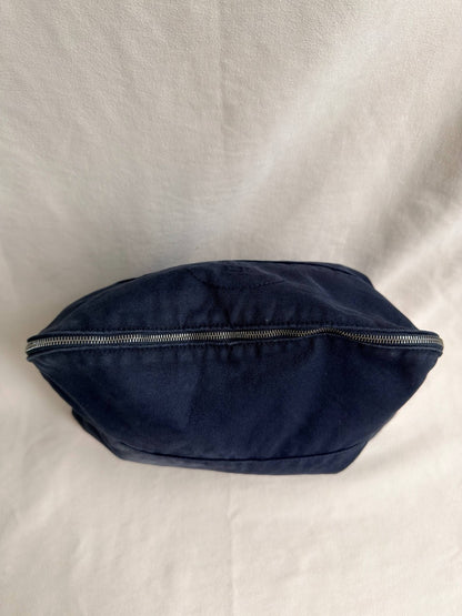 Hermes Medium Bolide Case Toiletry Pouch Navy