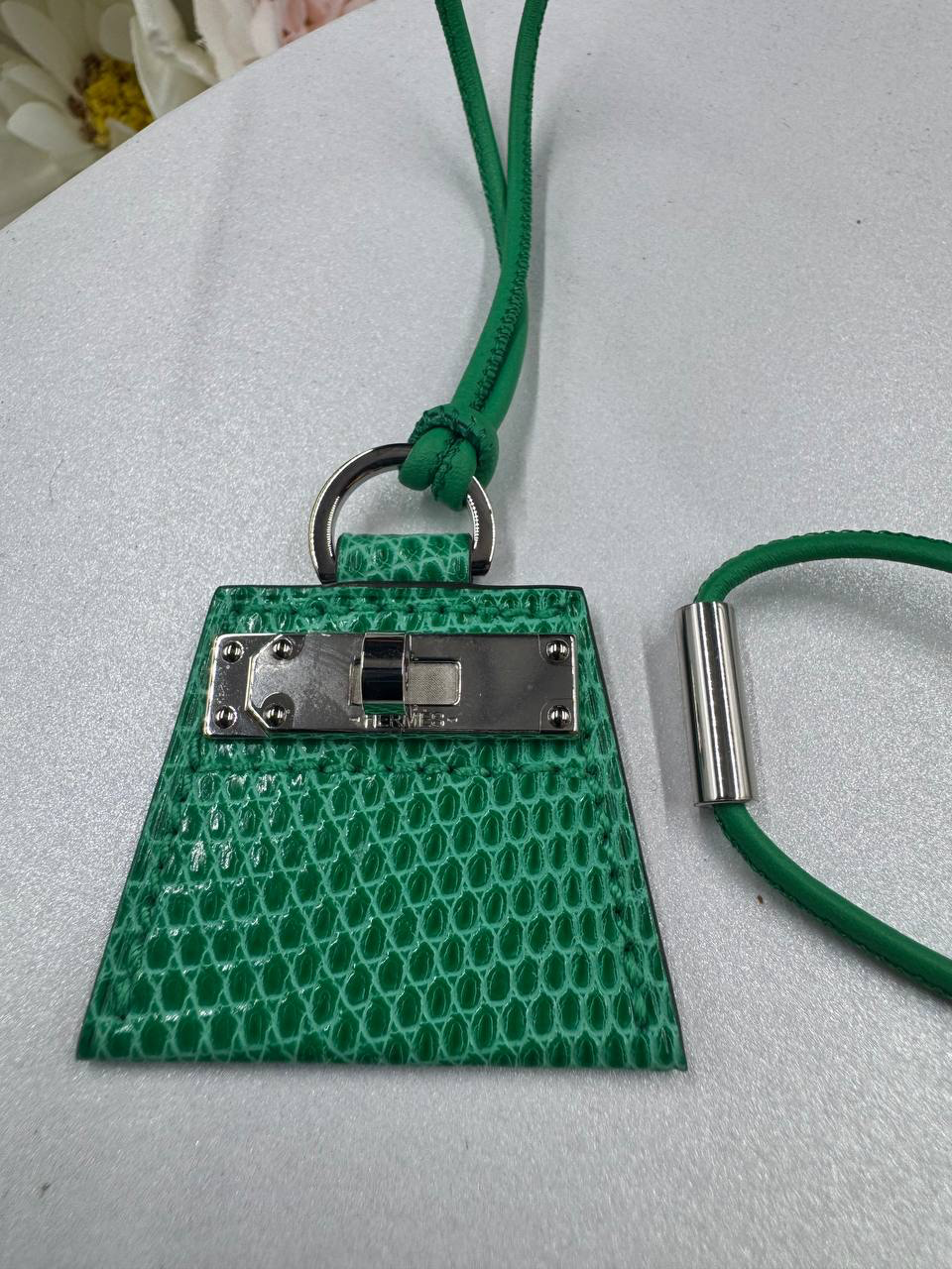 Hermes Kelly Bag Monpetitkelly Lizard Exotic Pendant Necklace