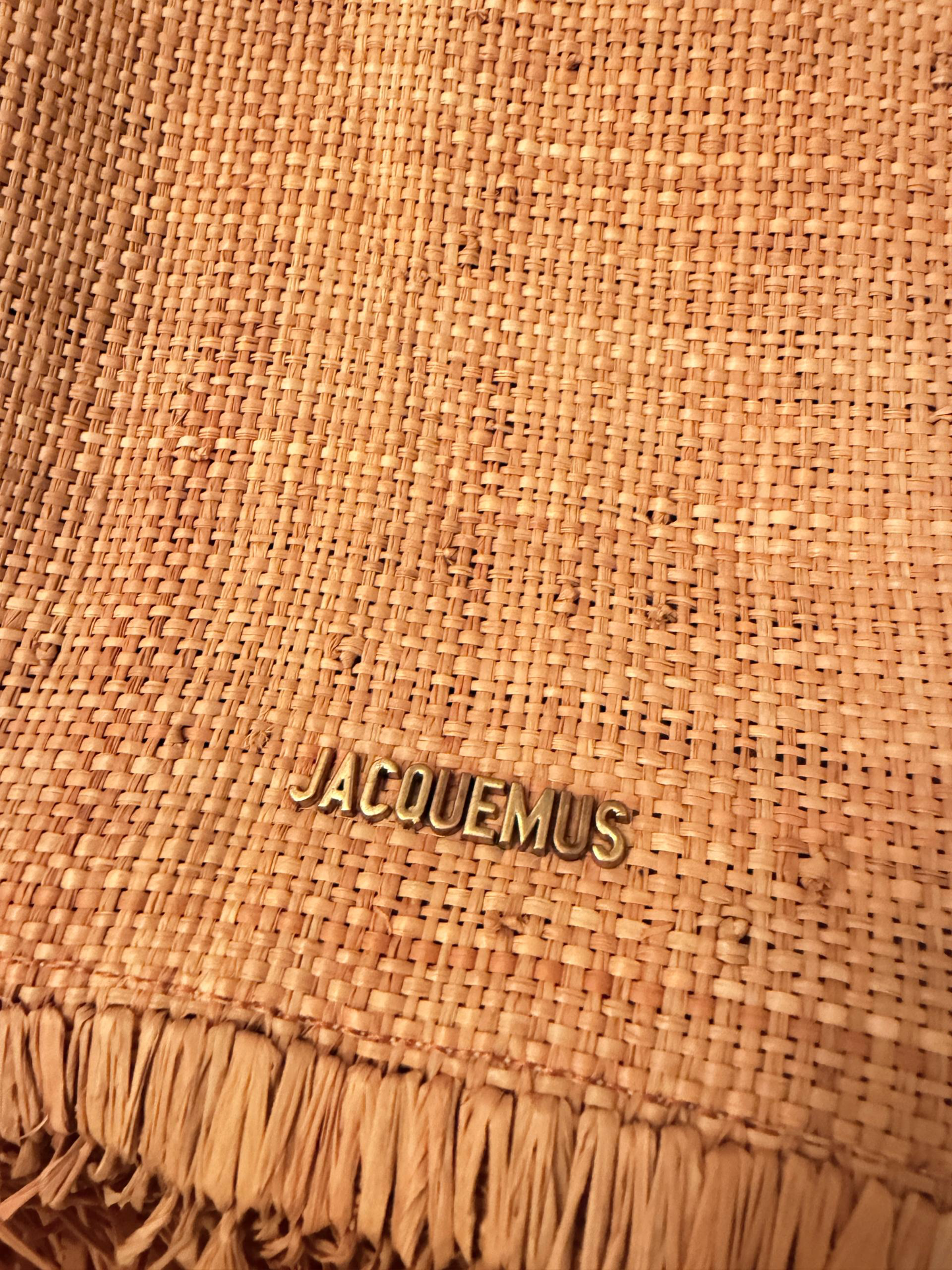 Jacquemus Le Baci Fringed Straw Beach Tote Bag