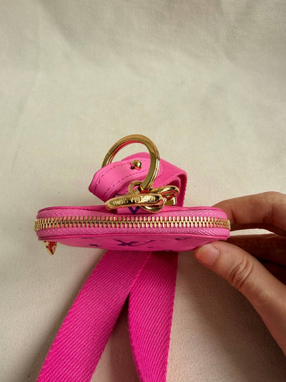 Louis Vuitton Multi Pochette Case Lanyard Pink Monogram