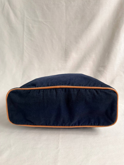 Hermes Medium Bolide Case Toiletry Pouch Navy