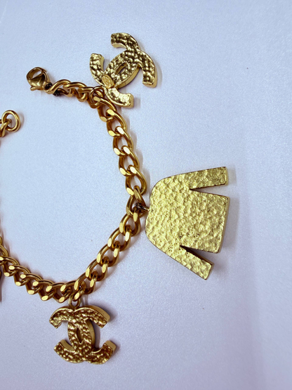Rare Chanel Vintage Icon Charm Bracelet (Jacket / Hat / Camellia)