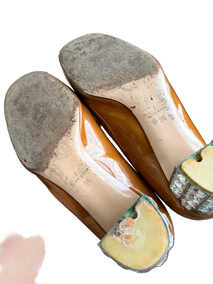 Miu Miu Crystal Block Heels Pumps