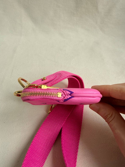 Louis Vuitton Multi Pochette Case Lanyard Pink Monogram