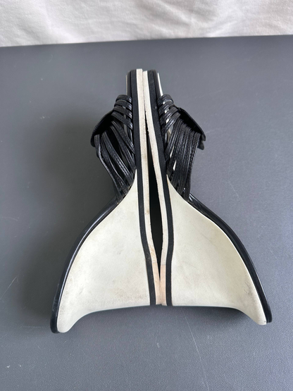 Chanel Archive Camellia Black Mules Heels