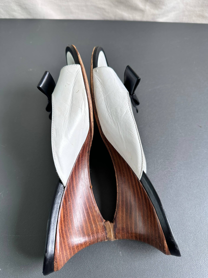 Chanel Vintage Ribbon Mules Heels