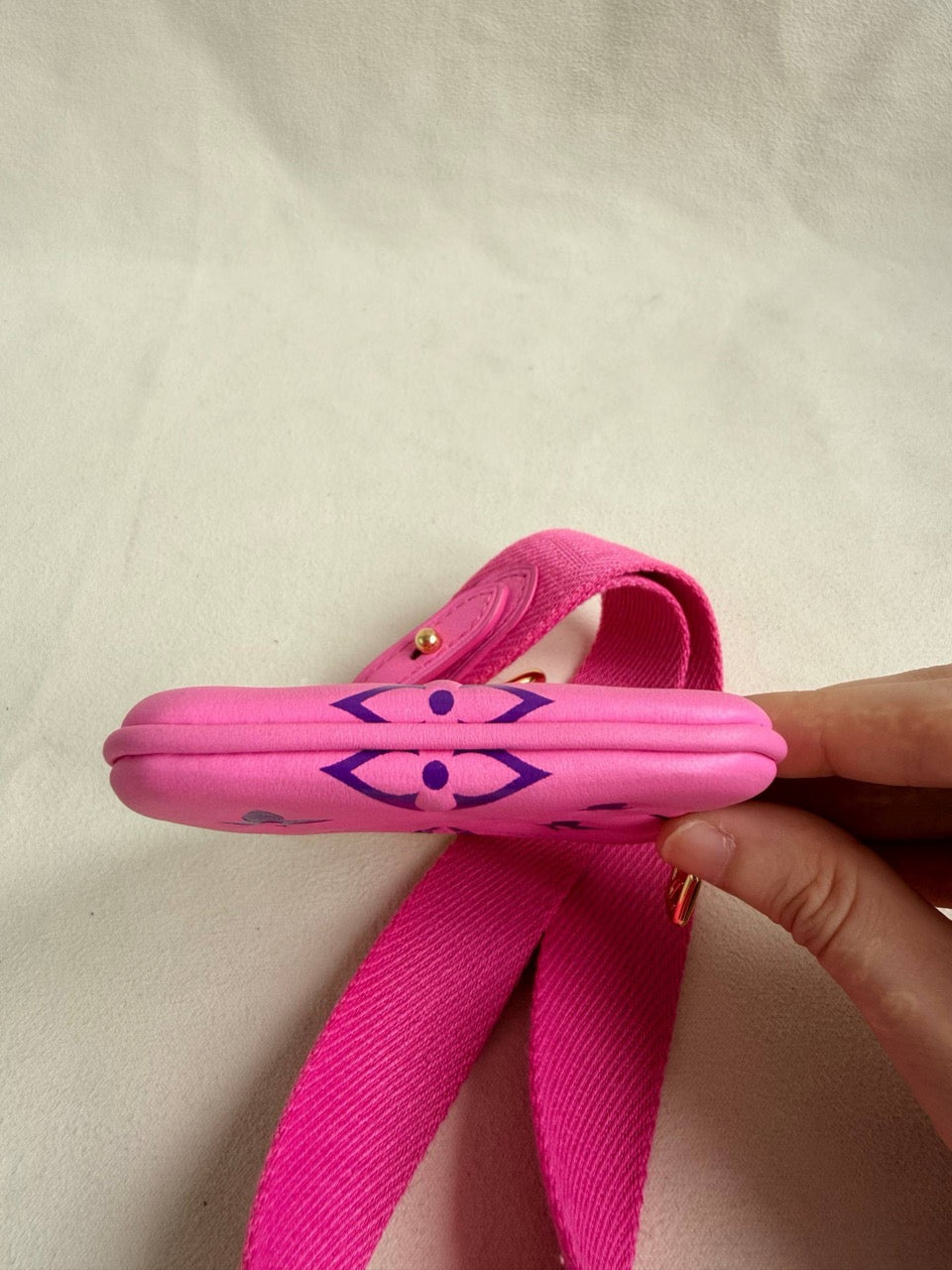 Louis Vuitton Multi Pochette Case Lanyard Pink Monogram