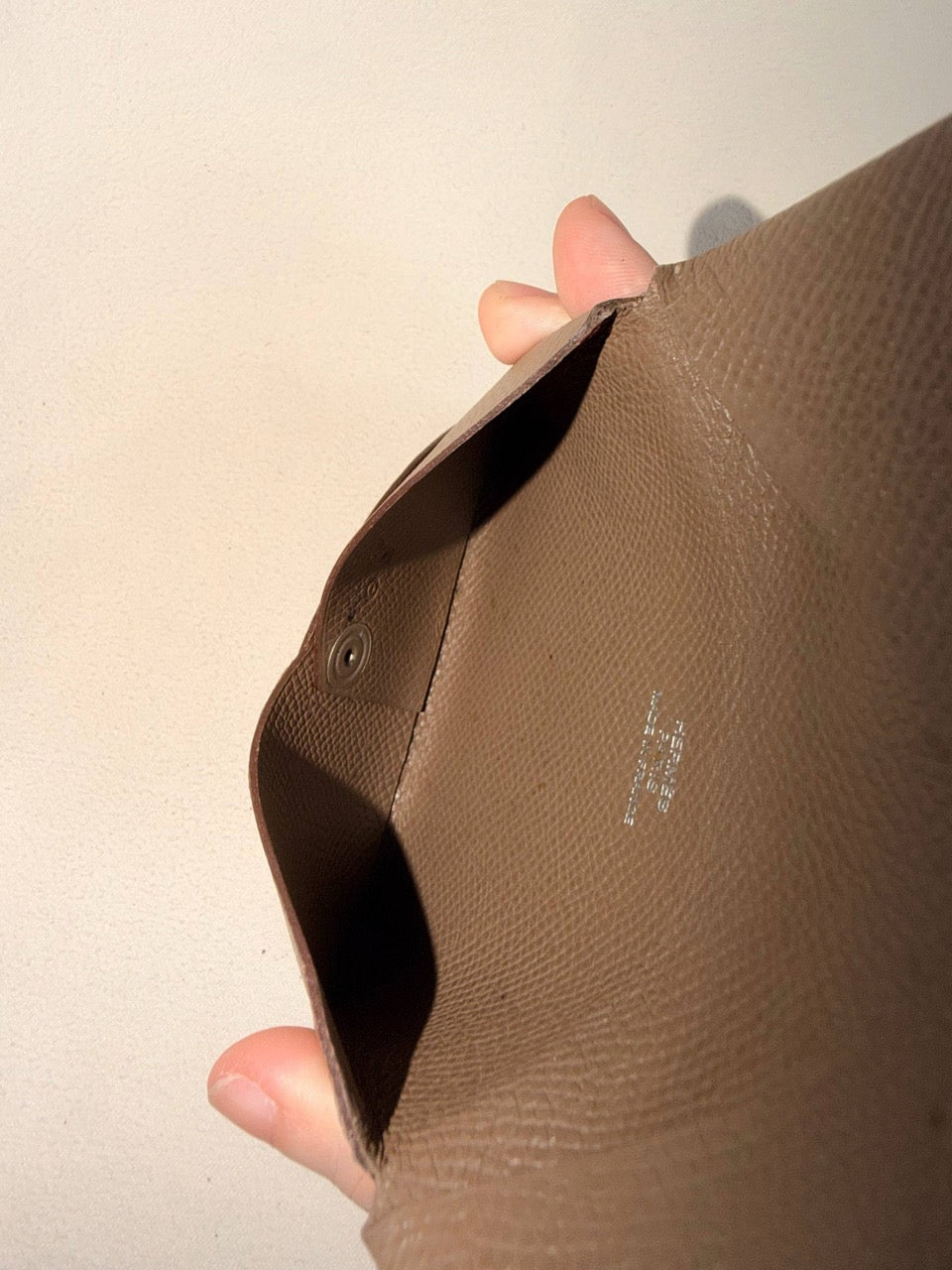 Hermes Etoupe Calvi Card Holder