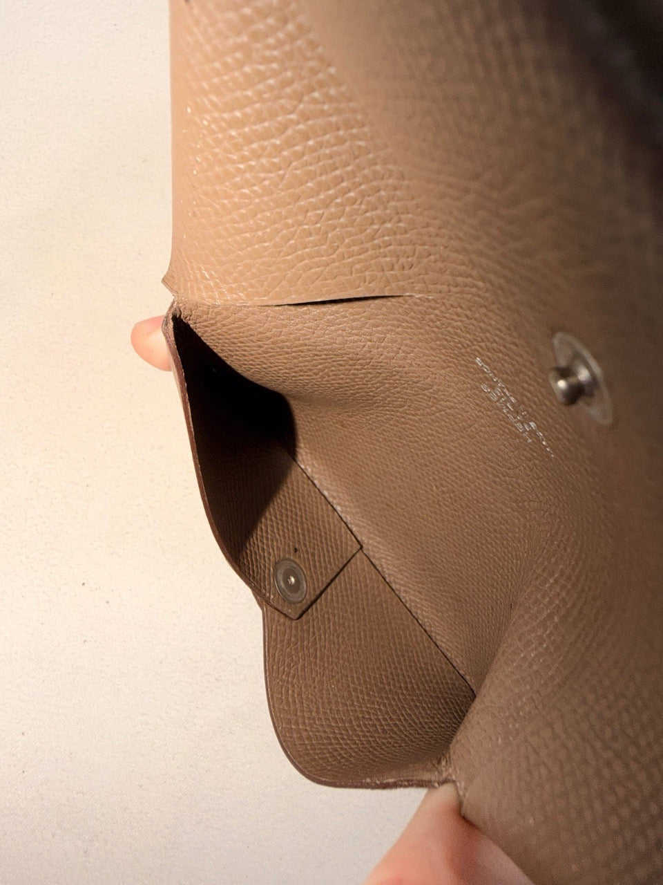 Hermes Etoupe Calvi Card Holder