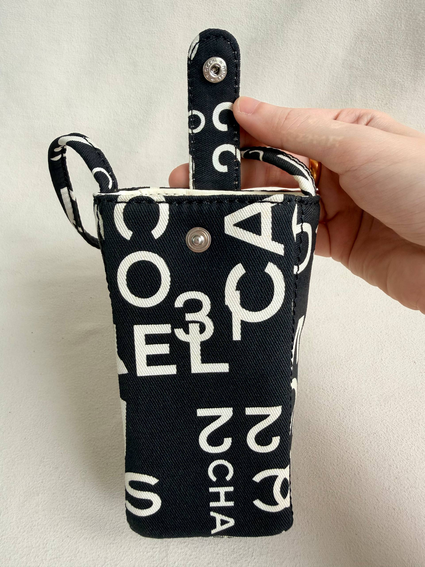 Chanel Y2K Mini Pouch Phone Holder Black Cambon Canvas