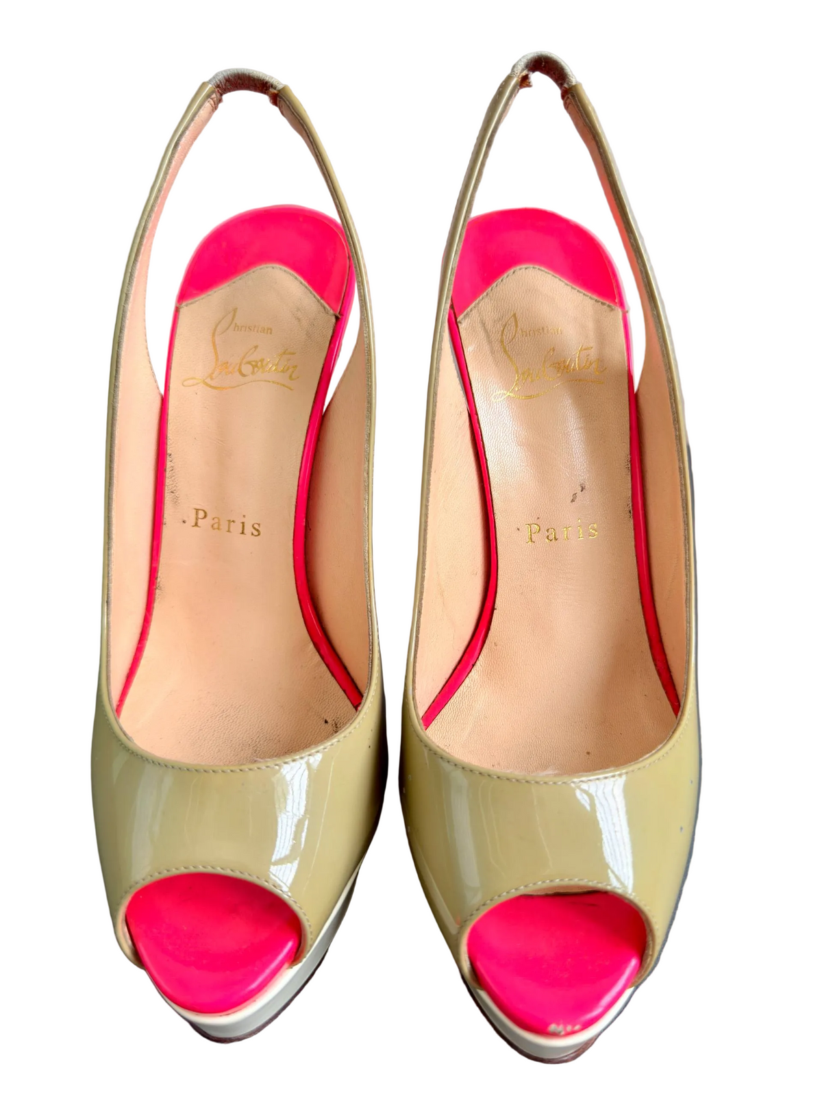 Christian Louboutin Slingback Open Toe Heels