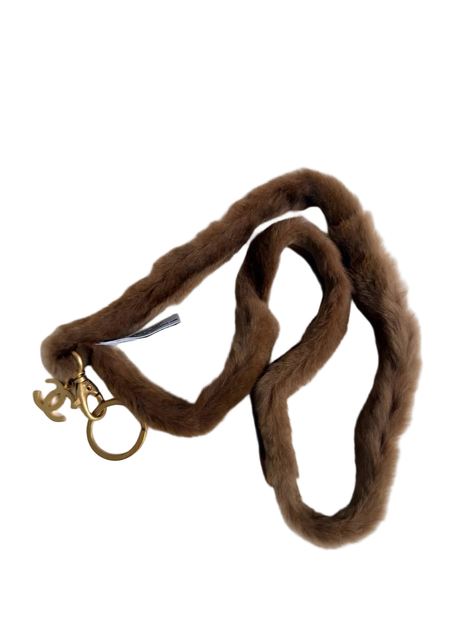 RARE Chanel 2003 Weasel Fur CC Logo Lanyard ｜Bag Charm ★