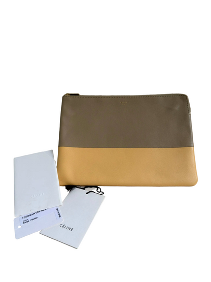 Celine Bicolour Yellow Beige Clutch Bag