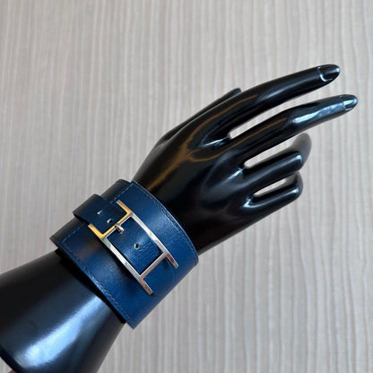 Hermes Hapi Bracelet Navy Blue PHW